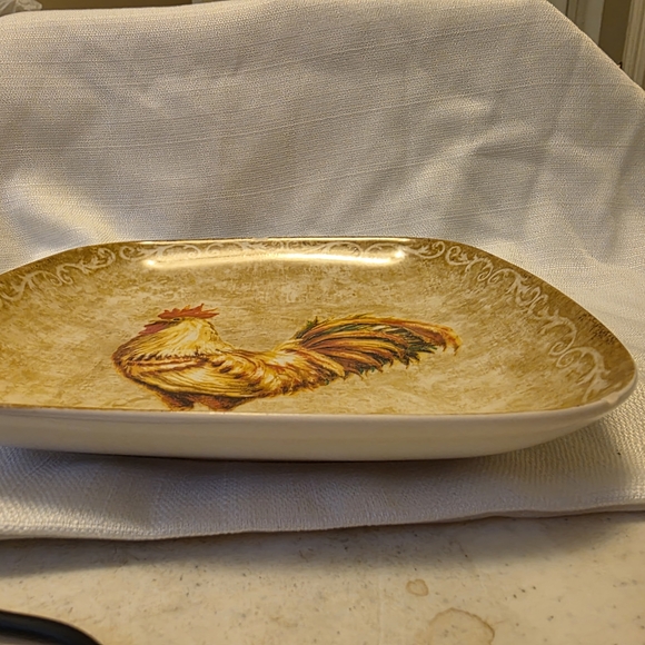 Rustic Rooster Square Plate - Picture 9 of 9